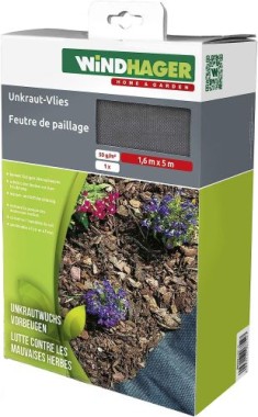 Windhager Unkraut-Vlies, 5 x 1,6 m, 50 g/m², 06754