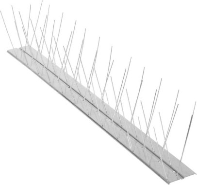Windhager Vogel- & Taubenabwehr CLASSIC, Set aus Edelstahl-Leiste und Edelstahl-Spikes, 5,8 x 60 x 11 cm, 07130