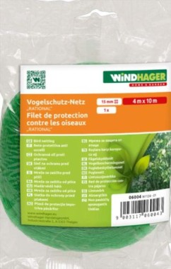 Windhager Vogelschutz-Netz RATIONAL, Maschenweite 15 mm, Grün, 10 x 4 m, 06004