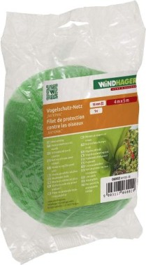 Windhager Vogelschutz-Netz RATIONAL, Maschenweite 15 mm, Grün, 5 x 4 m, 06002