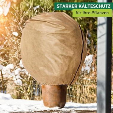 Preview: Windhager Winter-Vlieshaube PROTECT, 1,1 x 1,1 m, beige, 06832