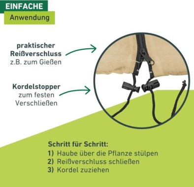 Windhager Winter-Vlieshaube Protect L, Kälteschutz, 0,6 x 1,8 m, 06819