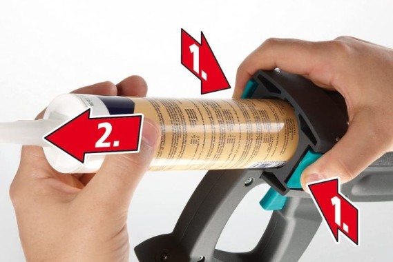 Preview: wolfcraft 1 MG 300 CLICK mechanische Kartuschenpresse 4355000 / Kompakte, ergonomische Kartuschenpistole mit automatischem Tropfstopp / Für 310 ml Kartuschen geeignet 4355000