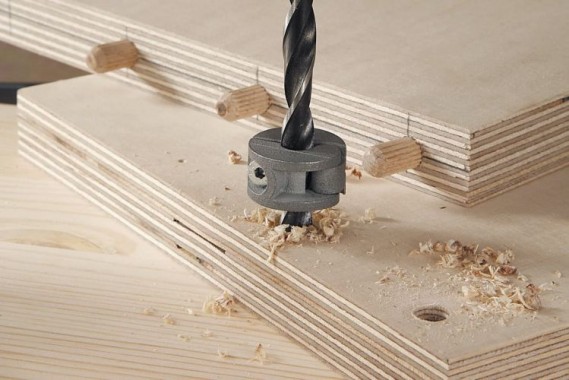 Wolfcraft 3 Tiefenstopps für Bohrer - Durchmesser 6, 8, 10 mm Single 2755000