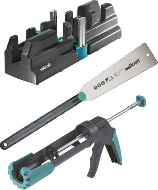 wolfcraft 6977000 Geling Set Laminat- und Designboden einpassen Gelingpaket „Sockelleisten anbringen“ 6977000