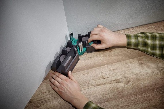 wolfcraft 6977000 Geling Set Laminat- und Designboden einpassen Gelingpaket „Sockelleisten anbringen“ 6977000