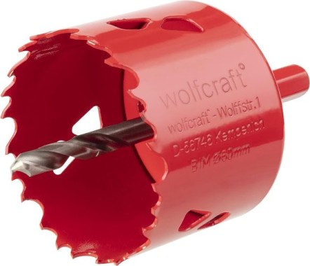 wolfcraft Bi-Metall-Lochsäge, Arbeitsdurchmesser 60 mm, Schnitttiefe 40 mm, 5484000