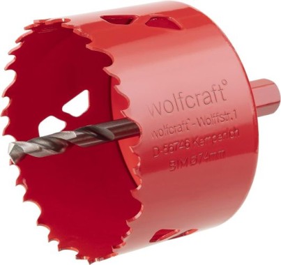 wolfcraft Bi-Metall-Lochsäge, Arbeitsdurchmesser 74 mm, Schnitttiefe 40 mm, 5475000