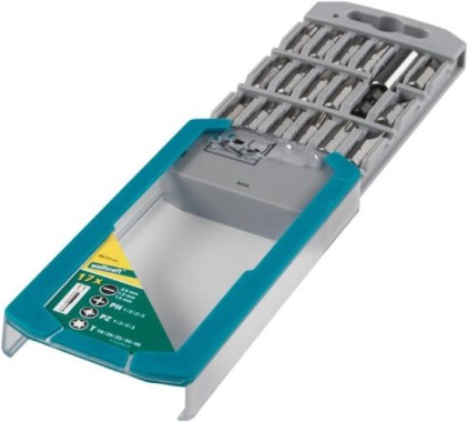 wolfcraft Bit-Kassette Schlitz / Kreuzschlitz (PH/PZ) / TORX® (T), 17-tlg., 8633000