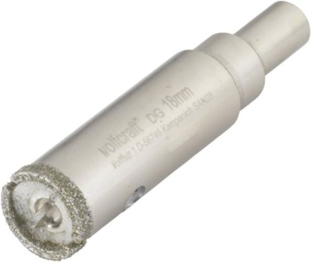 wolfcraft Ceramic Diamant-Lochsäge, Bohrkrone inkl. Zentrierbohrer für den Akkuschrauber, DM 18mm, 5920000