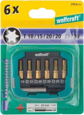 wolfcraft Diamant-Bit-Box, TORX® (T 10–30), 7-tlg. 2964000