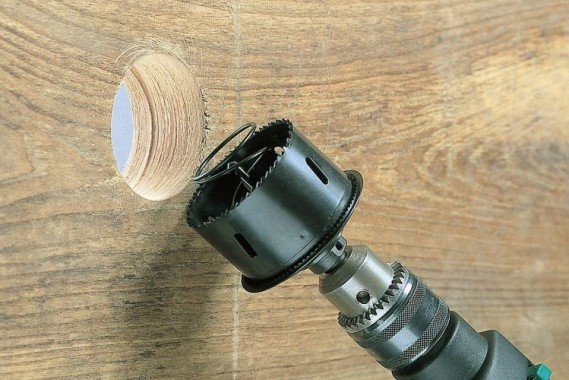 wolfcraft Lochsäge mit Auswerfer und Randsenker, DM 68 mm, Schnitttiefe 44 mm, 2158000