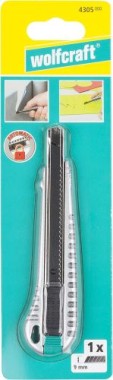 Wolfcraft Metall-Abbrechklingen-Messer 9 mm mit schwarzer Klinge, 4305000
