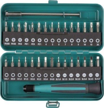 wolfcraft Micro-Bit-Box für kleine Schrauben, 32-tlg. 1389000