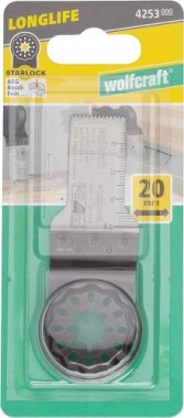 wolfcraft Tauchsägeblatt „Expert“ BiM, STARLOCK-Aufnahme, Kunststoff, Gipskarton, Holz mit Nägeln, 4253000