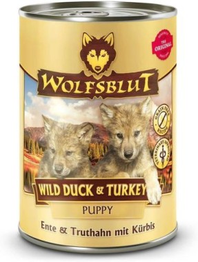Wolfsblut Puppy, Wild Duck & Turkey, Ente & Truthahn mit Kürbis, 395g, WB784486