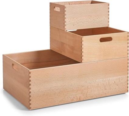 Zeller Allzweckkiste, Buche lackiert, 40 x 30 x 21 cm, 13309