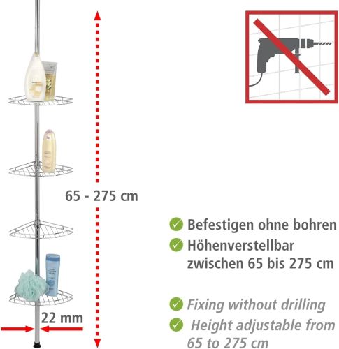 Hagebau Nadlinger - WENKO Teleskop-Duschecke Prea Edelstahl, Glänzend,  18596100