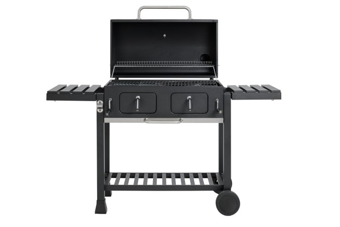Mr. Gardener Holzkohlegrill Ottawa XXL, schwarz, Grillfläche 80x42 cm, 5602H