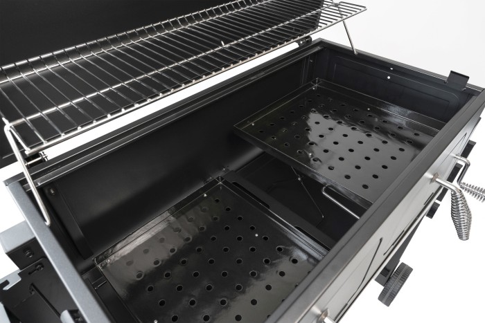 Mr. Gardener Holzkohlegrill Ottawa XXL, schwarz, Grillfläche 80x42 cm, 5602H