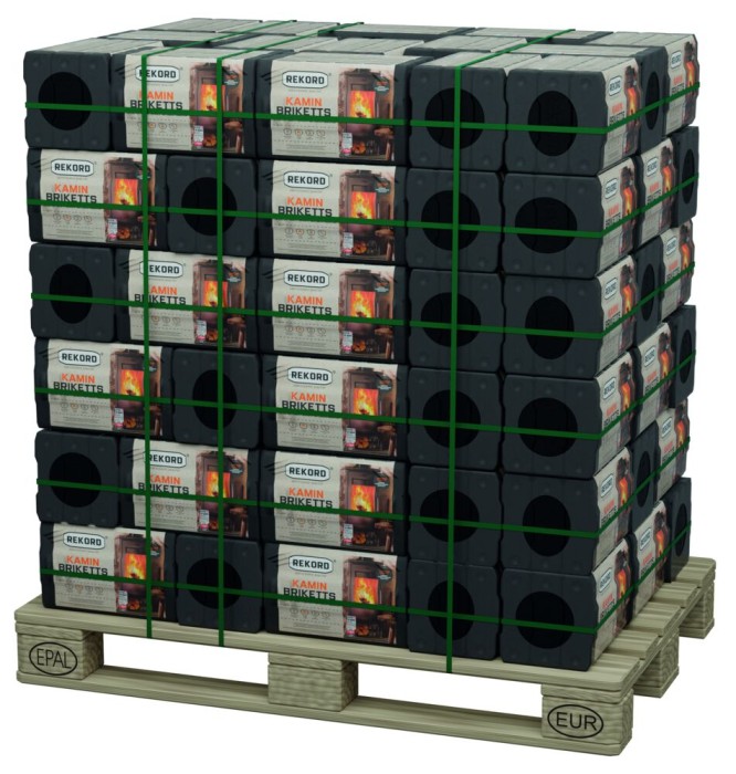 Rekord Braunkohle-Briketts, quaderförmige Kaminbriketts, (90 Stück je 10kg), 814381