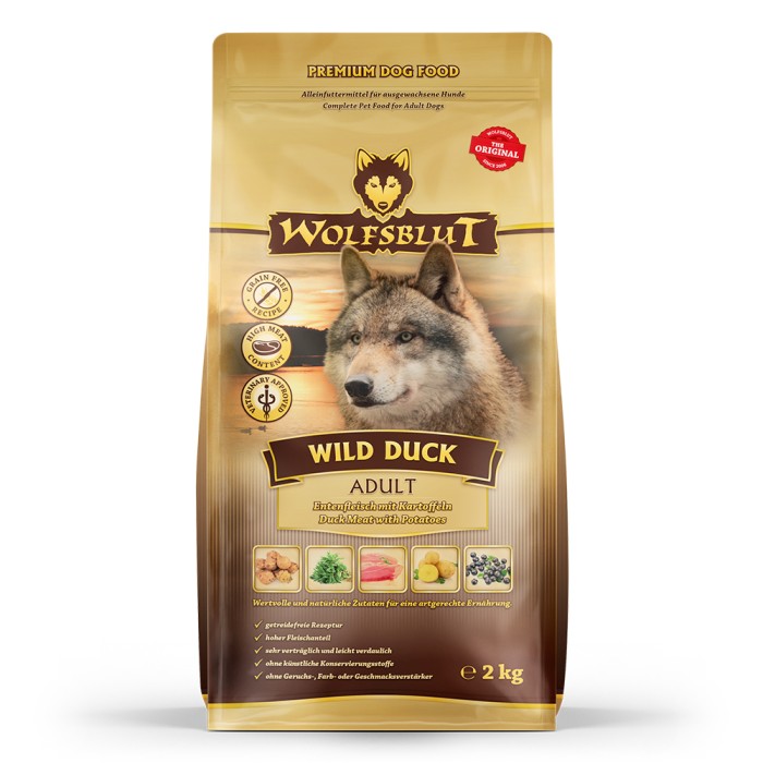 Wolfsblut Wild Duck Adult Hunde Trockenfutter, 2kg, WB761057
