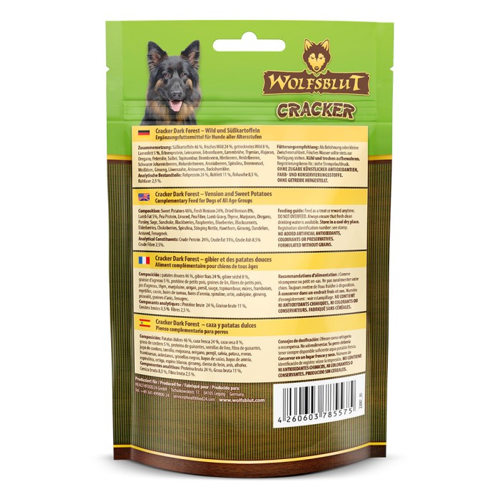 Wolfsblut Cracker, Dark Forest, Wild und Süßkartoffel, 70 g, WB785612