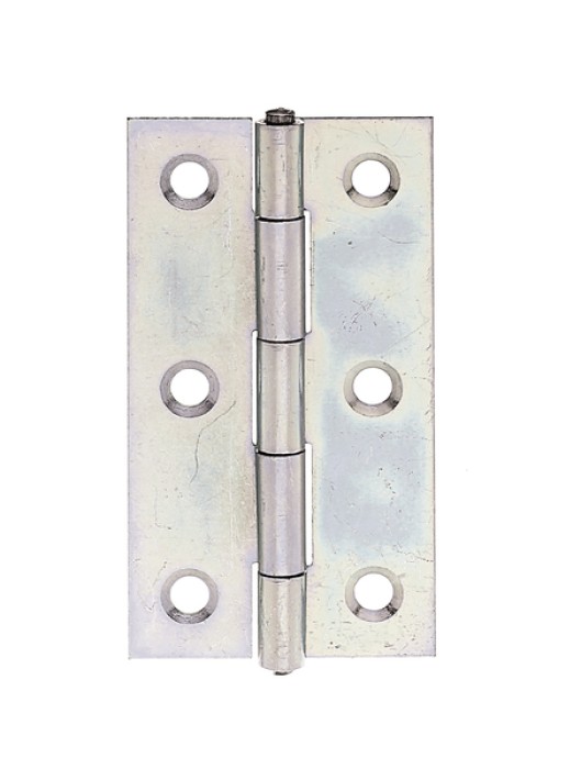 Alberts Scharnier, Schmal: Stahl roh, sendzimirverzinkt, mit vernietetem Edelstahlstift 64x34x1mm 345396