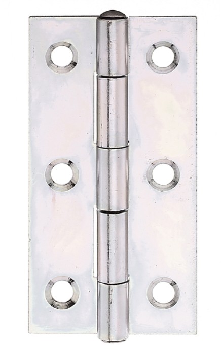 Alberts Scharnier, Schmal: Stahl roh, sendzimirverzinkt, mit vernietetem Edelstahlstift 70x35,4x1mm 345402