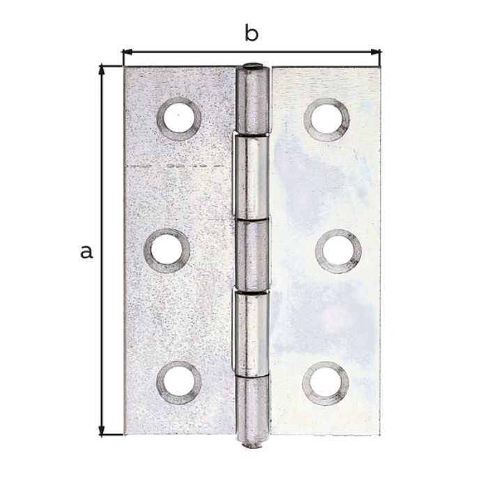 Alberts Scharnier, Halbbreit: Stahl roh, sendzimirverzinkt 63x46x1,2mm 345891