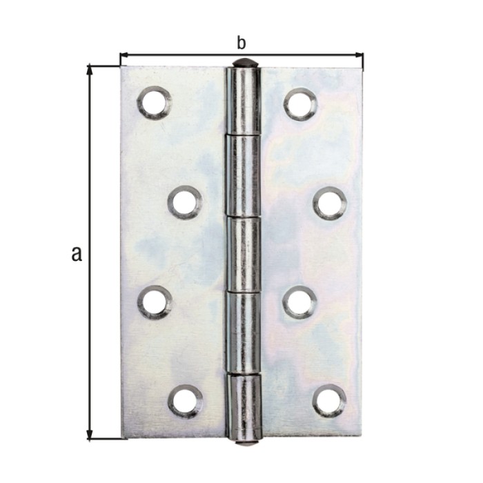 Alberts Scharnier, Halbbreit: Stahl roh, sendzimirverzinkt 100x72x1,5mm 345921