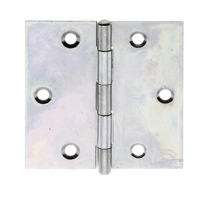 Alberts Scharnier, Quadratisch: Stahl roh, sendzimirverzinkt, mit vernietetem Edelstahlstift 60x60x1mm 345990
