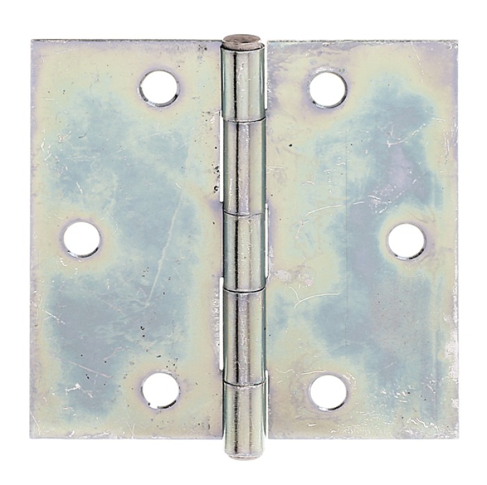 Alberts Scharnier, Quadratisch: Stahl roh, sendzimirverzinkt, mit vernietetem Edelstahlstift 80x80x1mm 346010