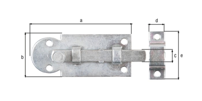 Alberts Fensterriegel mit Knopfgriff: Stahl roh, galvanisch verzinkt, Dickschichtschutz, Ausführung: gerade, mit befestigter Schlaufe 113001