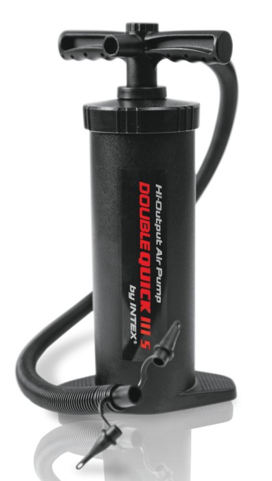 Intex Double Quick 3 S Hand Pumpe - Luftpumpe - 37 cm - Mit 3 Düsenaufsätze, 68605