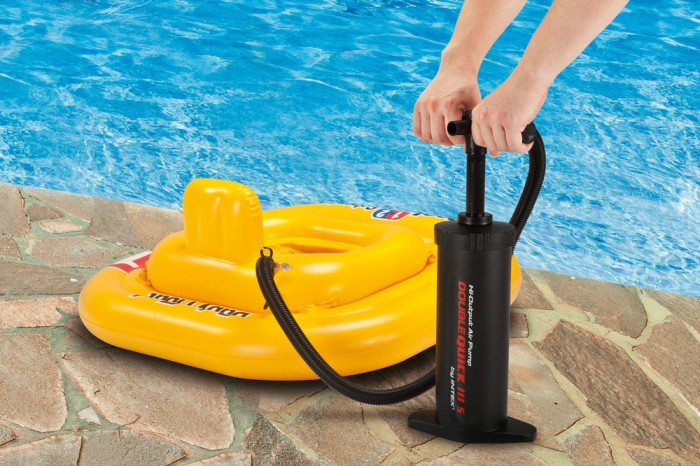 Intex Double Quick 3 S Hand Pumpe - Luftpumpe - 37 cm - Mit 3 Düsenaufsätze, 68605