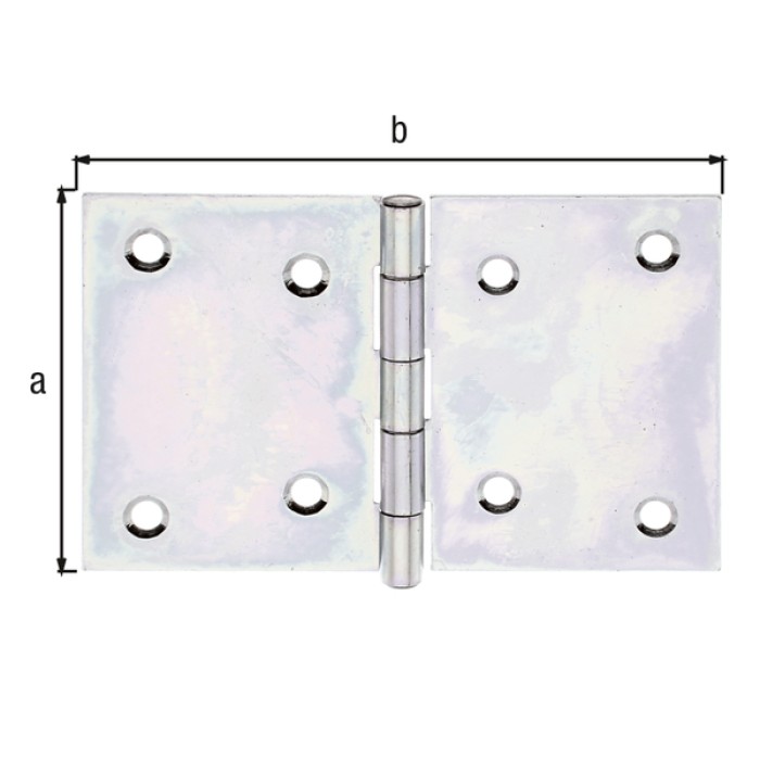 Alberts Scharnier, Breit: Stahl roh, sendzimirverzinkt 80x120mm 346515