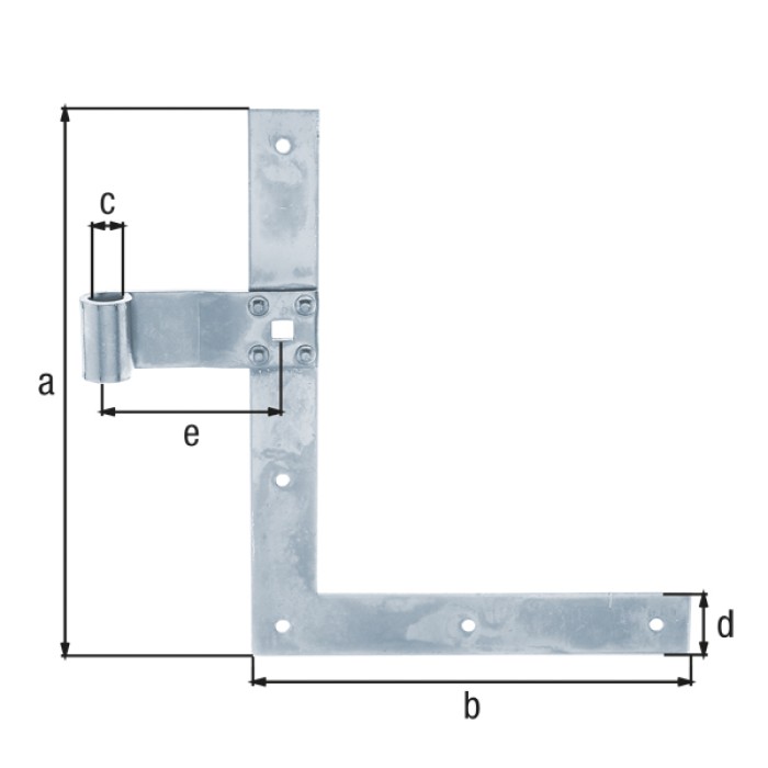 Alberts Fensterladen-Winkelband gerade, Abschluss gerade: Stahl roh, galvanisch verzinkt, Dickschichtschutz Ø13x200x30x250 313326