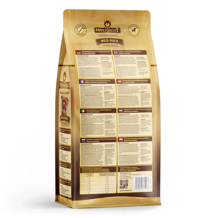 Wolfsblut Wild Duck für ausgewachsene Hunde kleiner Rassen, Trockenfutter, 2 kg, WB761187