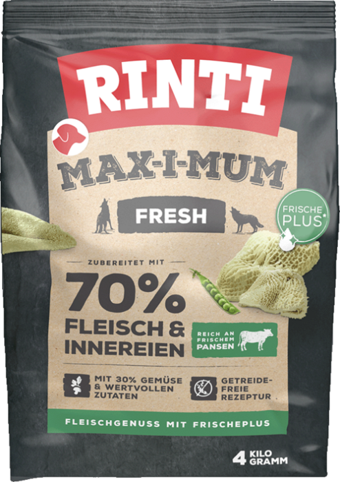 RINTI MAX-I-MUM Trockenfutter Pansen, für ausgewachsene Hunde, 4 kg, 180887