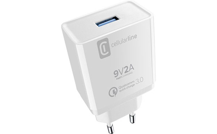 Cellularline Reiselader-Set 18W USB Type-A inkl. Kabel Type-C ACHHUKITQCTYCK