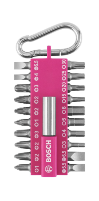 Bosch 21-teiliges Schrauberbit-Set mit Snap-hook Pink, 2607012000