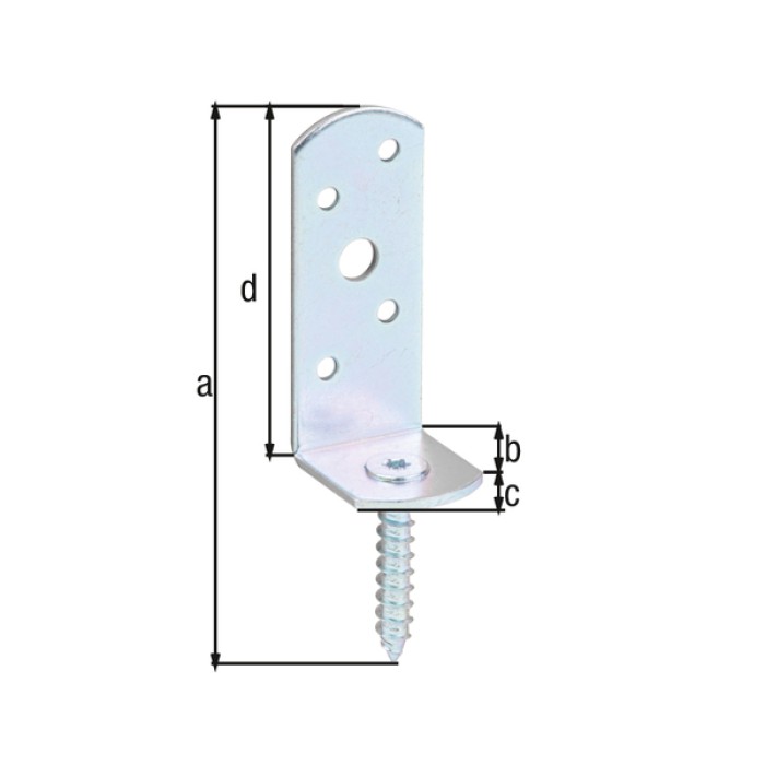 Alberts Flechtzaunhalter, L-Form: Stahl roh, galvanisch verzinkt, Dickschichtschutz 213237