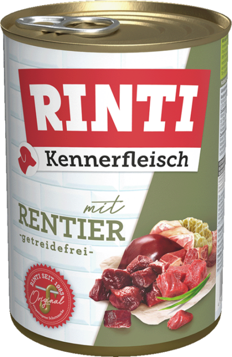 RINTI Kennerfleisch Nassfutter Rentier, 800g, 105139