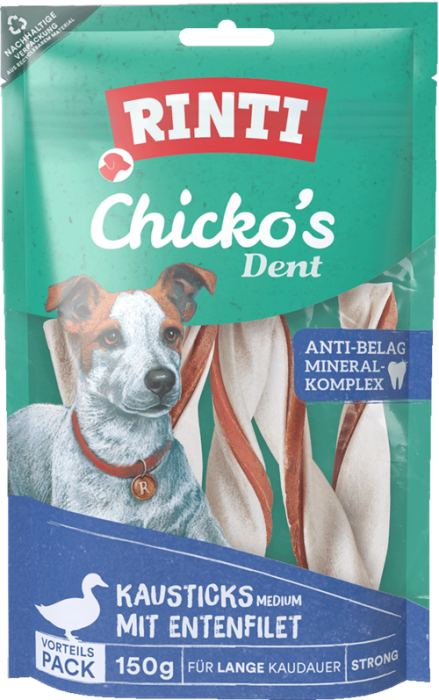 RINTI Chicko Dent Kaustreifen Medium Ente, 150g, 180892