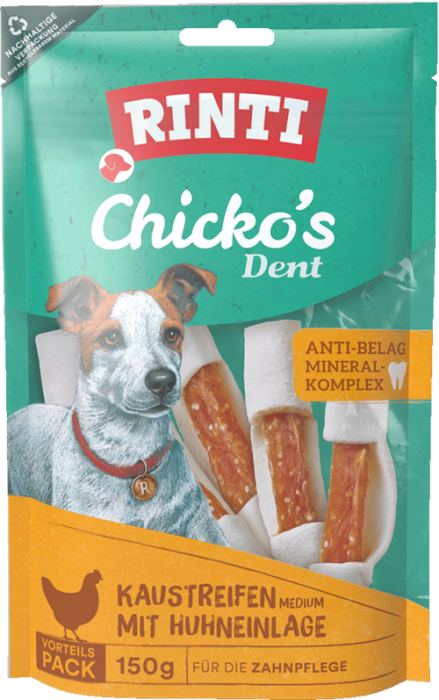 RINTI Chicko Dent Kaustreifen Medium Huhn, 150g, 180615