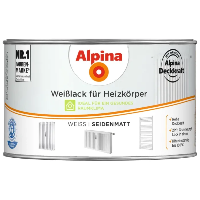 Alpina Weißlack für Heizkörper 300m, seidenmatt, 891904