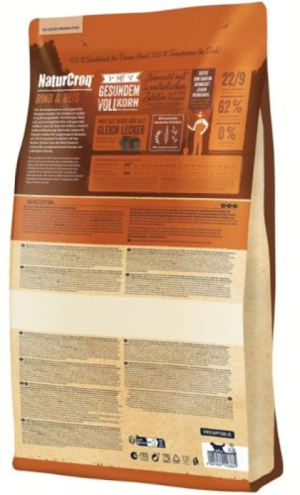 Happy Dog NaturCroq Rind & Reis, Trockenfutter für ausgewachsene Hunde, 4 kg, 170986