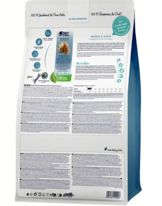 Happy Cat Care Magen & Darm, Trockenfutter mit Ente für Sensible Katzen, 300 g, 171182