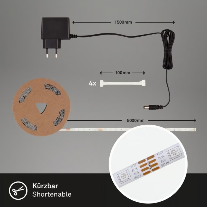 BRILONER - LED Band 5m, selbstklebend, inkl. Fernbedienung, 2267-150P 8